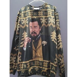 Leonardo DiCaprio Ugly Laughing 3D Sweat Shirt XL Mens Womens Wine DJANGO